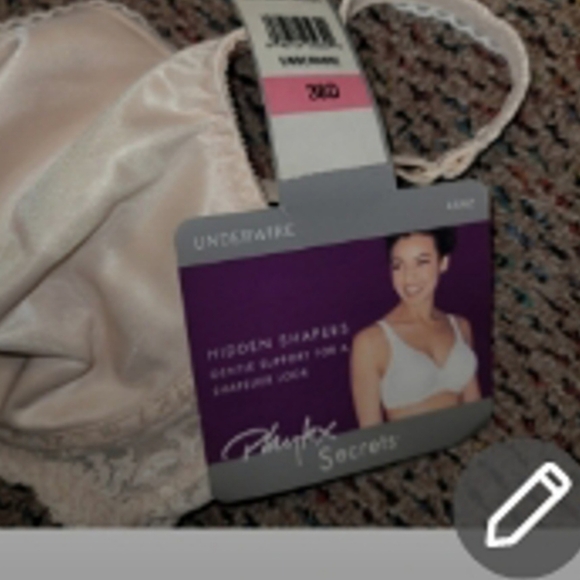 Playtex Secrets 4442 Women's 38 D Bra White Scallop Lace Trim NWT Underwire - Picture 3 of 4